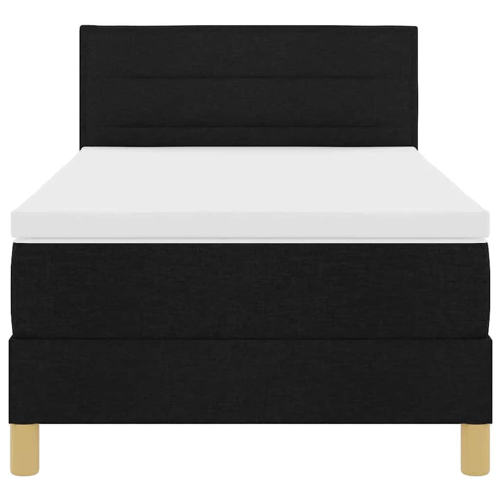 Box spring seng med pude med hovedgærde Sort 80 x 200 cm Stof