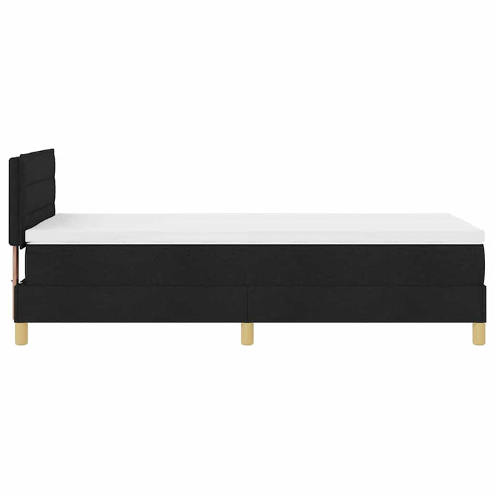 Box spring seng med pude med hovedgærde Sort 80 x 200 cm Stof