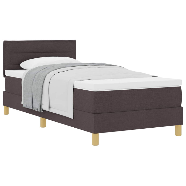 Box spring seng med pude Mørk Brun 80 x 200 cm Stof