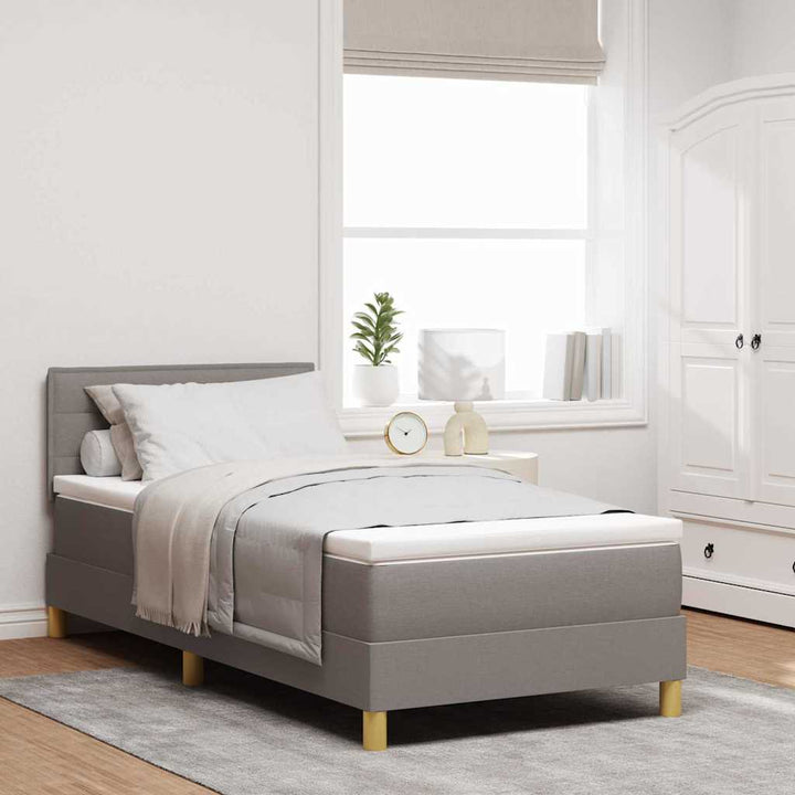 Box spring seng med pude Gråbrun 80 x 200 cm Stof