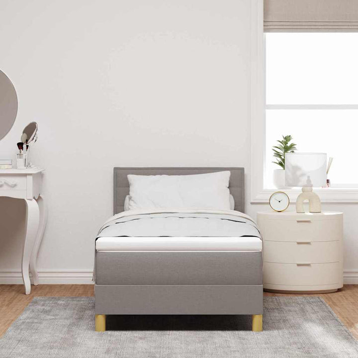 Box spring seng med pude Gråbrun 80 x 200 cm Stof