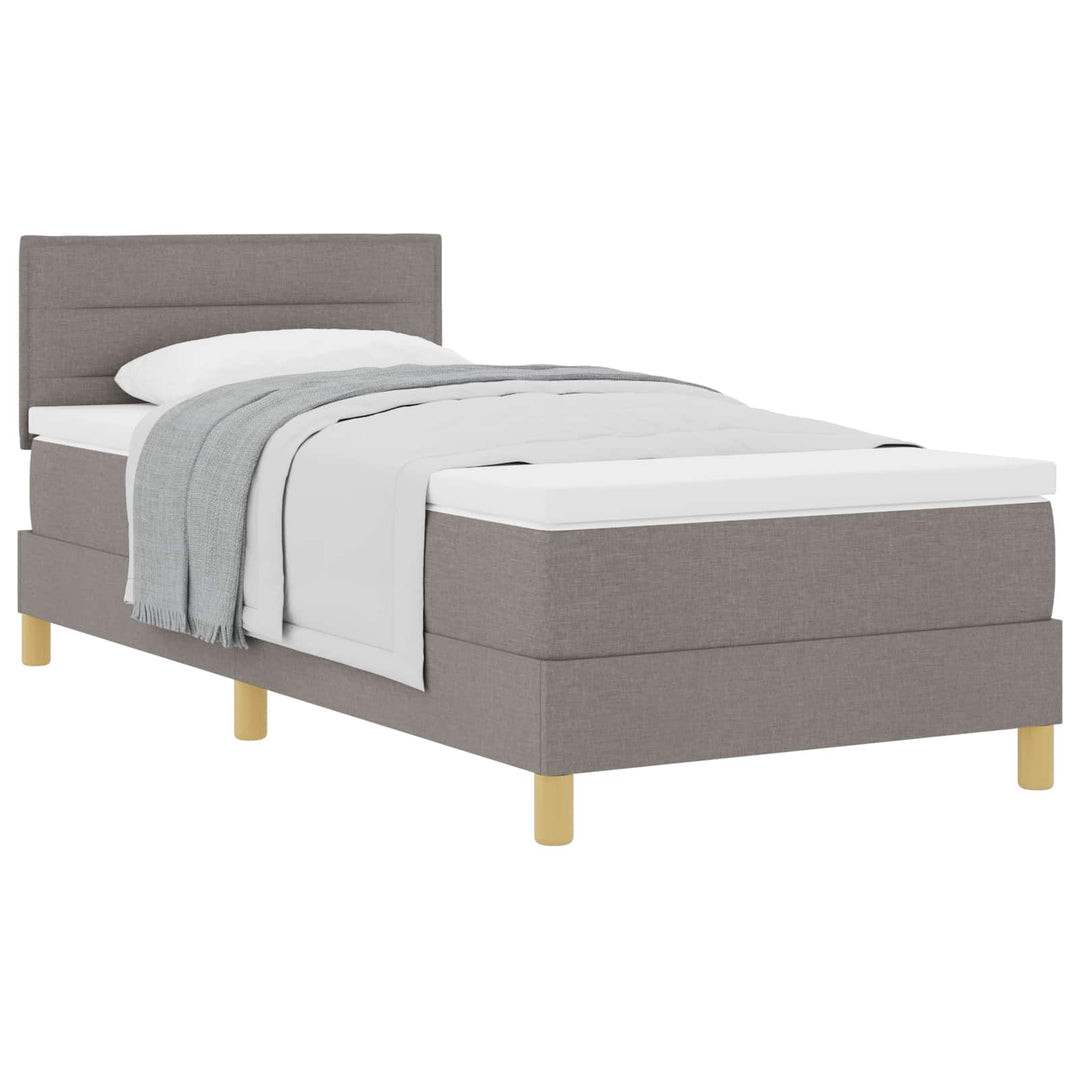 Box spring seng med pude Gråbrun 80 x 200 cm Stof