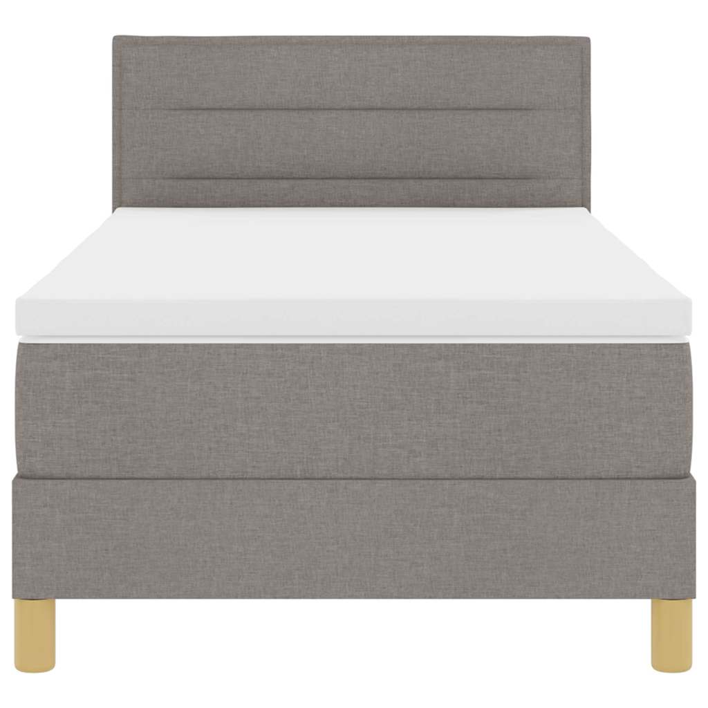 Box spring seng med pude Gråbrun 80 x 200 cm Stof