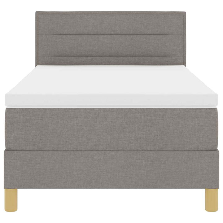 Box spring seng med pude Gråbrun 80 x 200 cm Stof