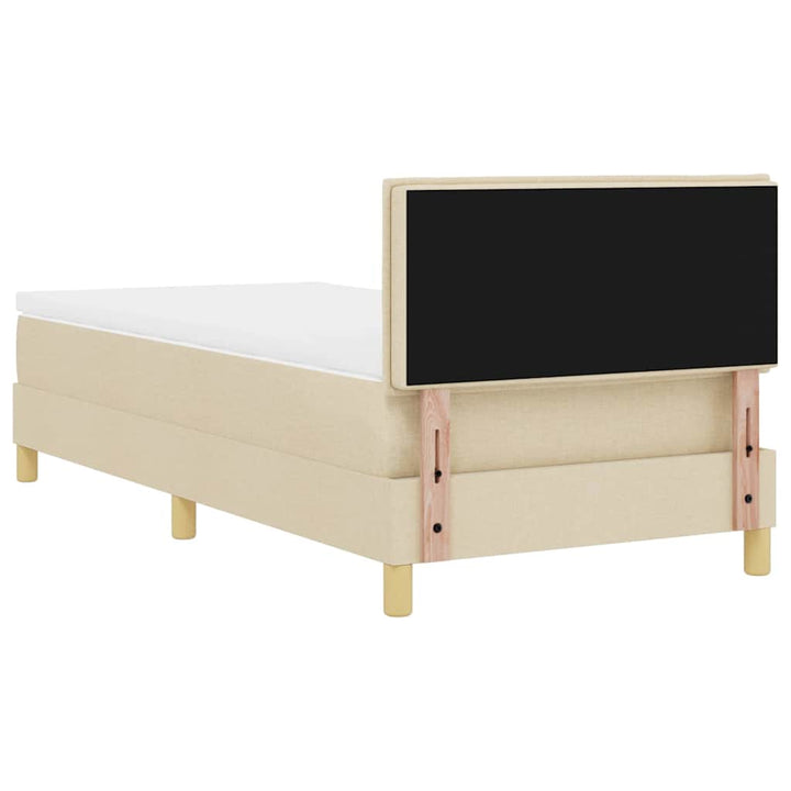Box spring seng med pude med hovedgærde Creme 80 x 200 cm Stof