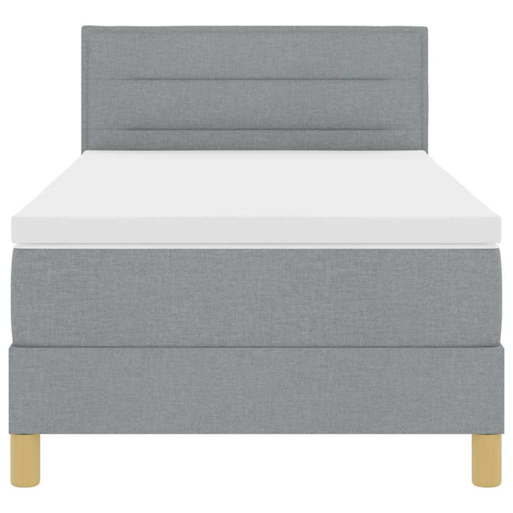 Box spring seng med pude Lysegrå 90 x 190 cm Stof