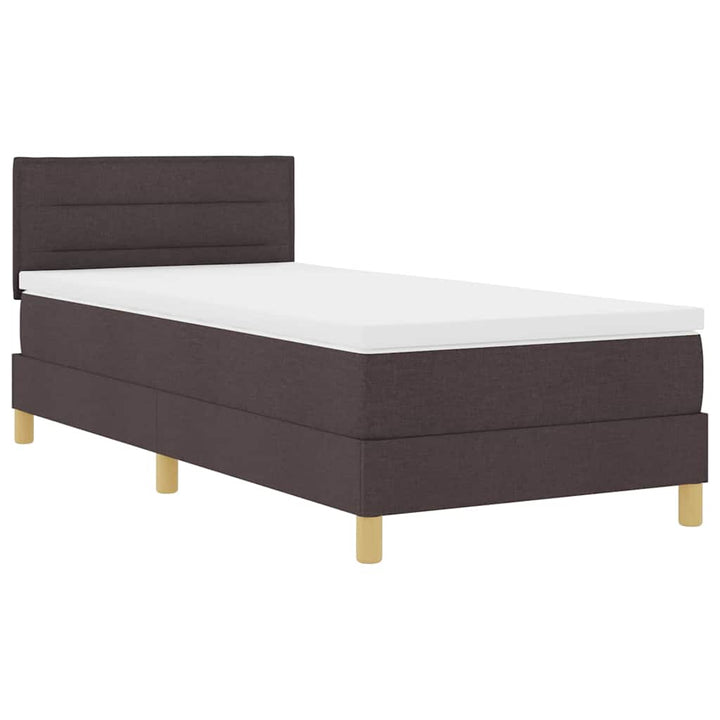 Box spring seng med pude Mørk Brun 90 x 190 cm Stof