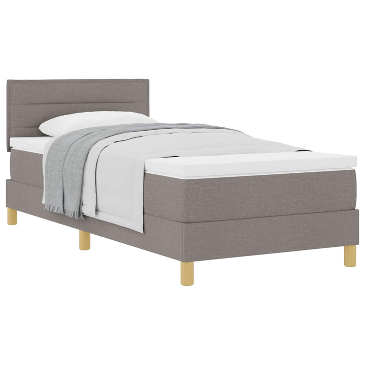Box spring seng med pude Gråbrun 90 x 190 cm Stof