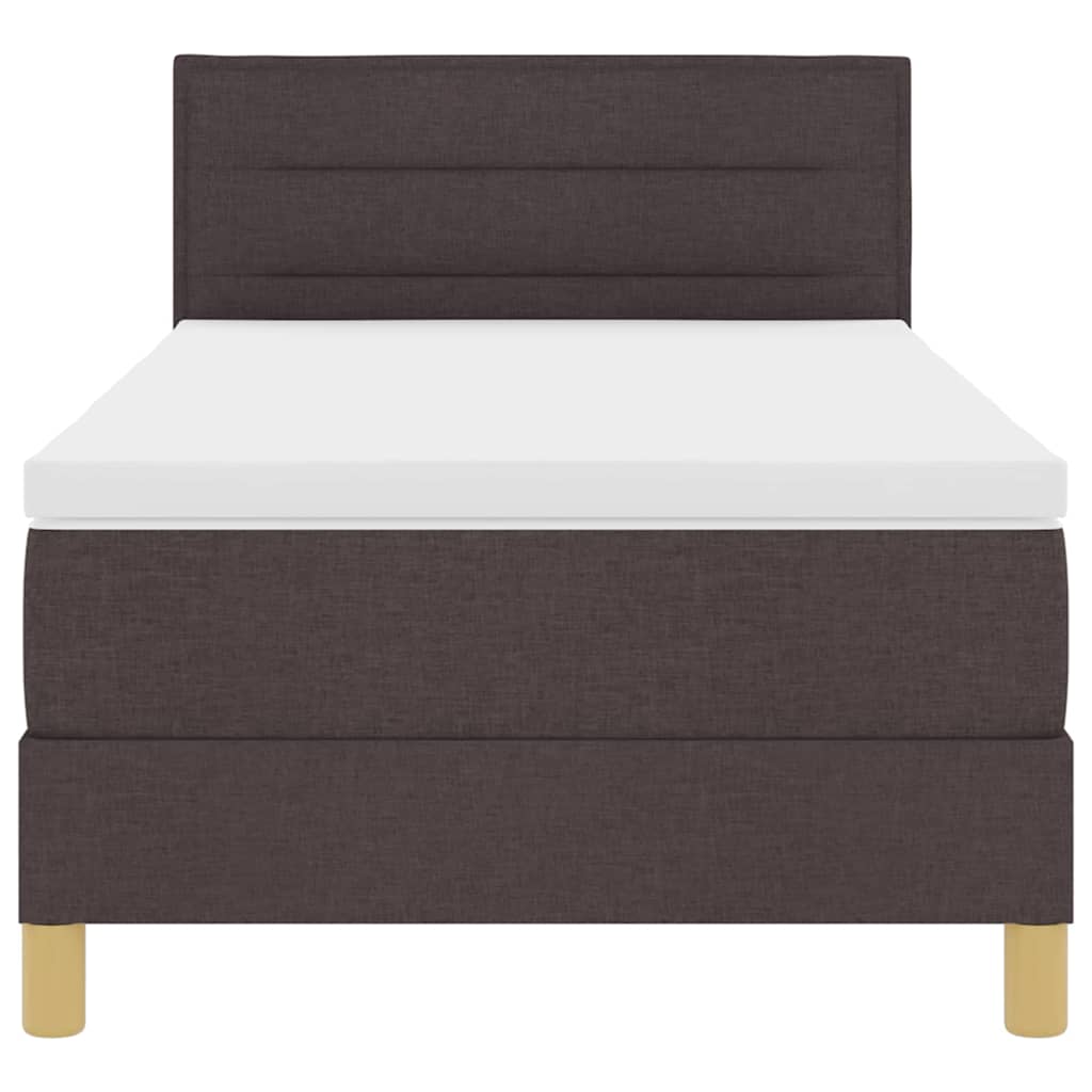 Box spring seng med pude Mørk Brun 90 x 200 cm Stof