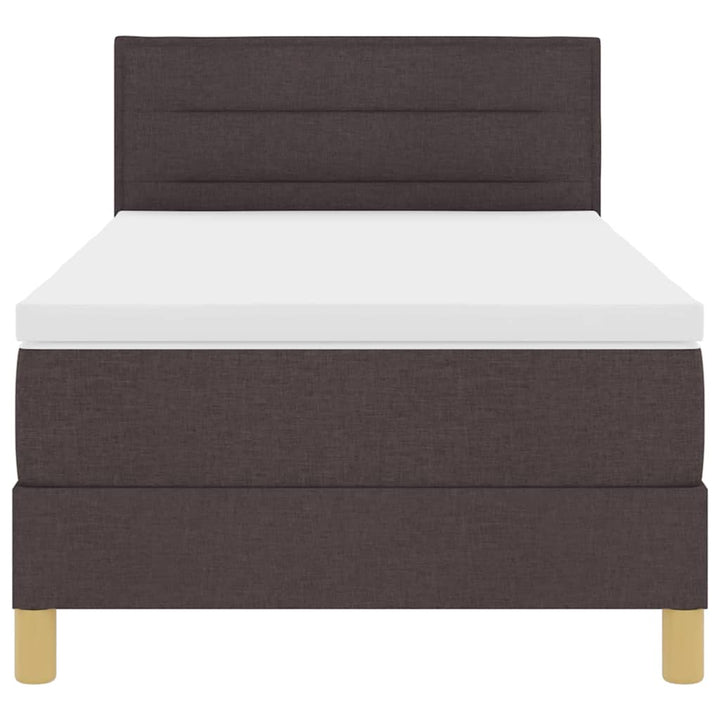 Box spring seng med pude Mørk Brun 90 x 200 cm Stof