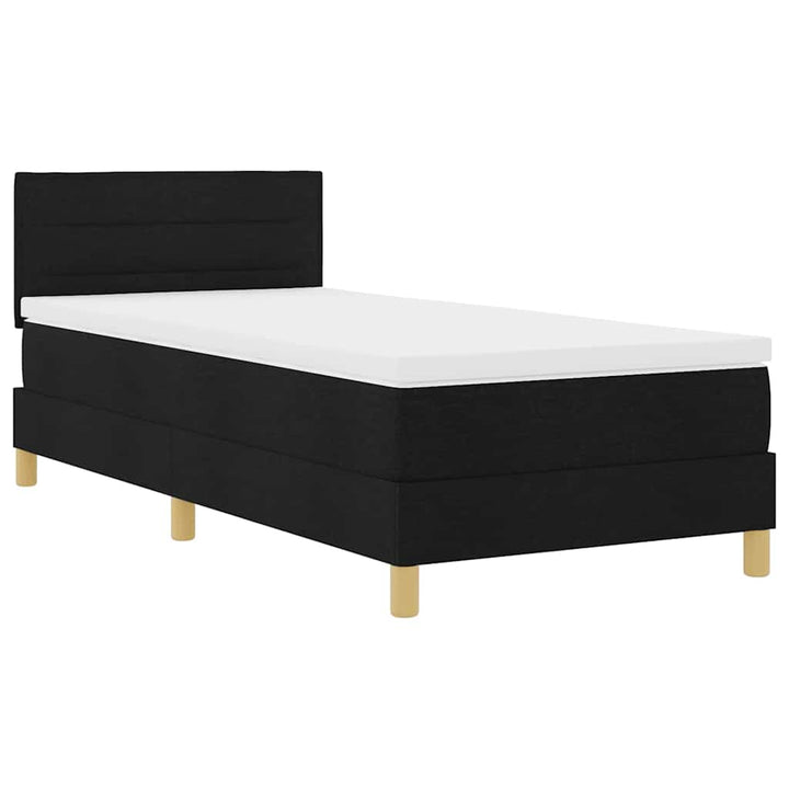 Box spring seng med pude med hovedgærde Sort 100 x 200 cm Stof
