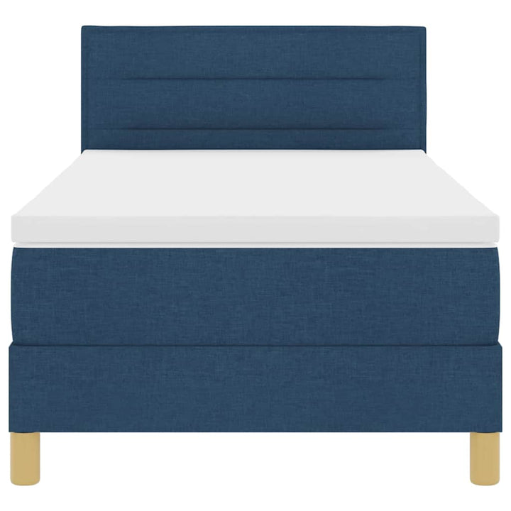 Box spring seng med pude med hovedgærde Blå 100 x 200 cm Stof