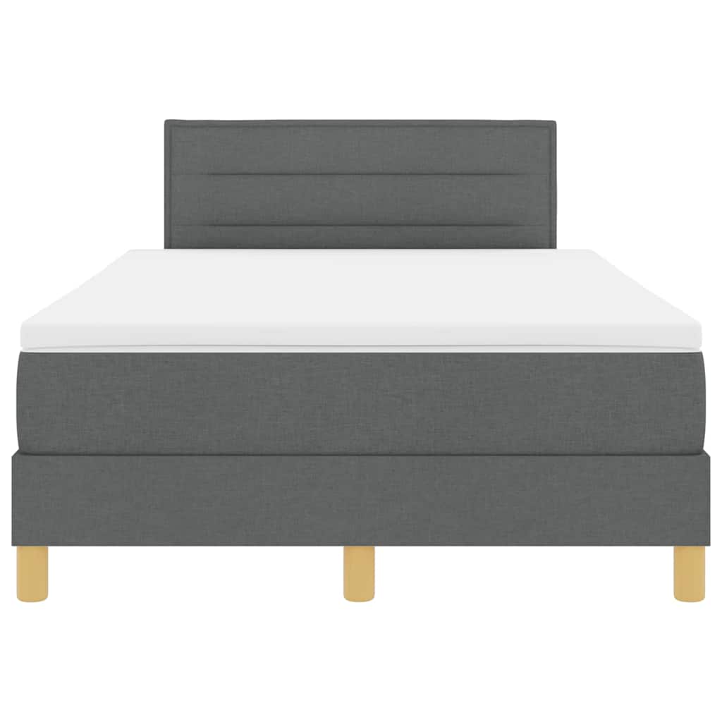 Box spring seng med pude Mørkegrå 120 x 190 cm Stof