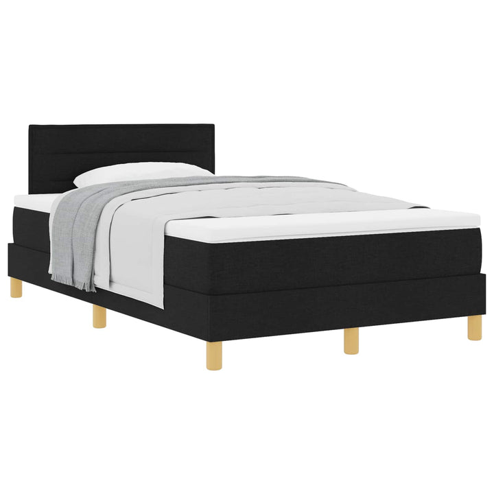 Box spring seng med pude med hovedgærde Sort 120 x 190 cm Stof