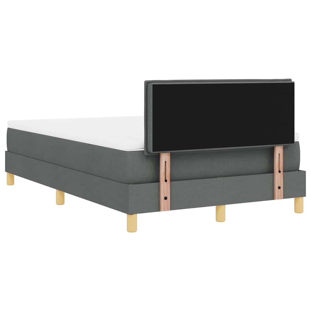 Box spring seng med pude Mørkegrå 120 x 200 cm Stof