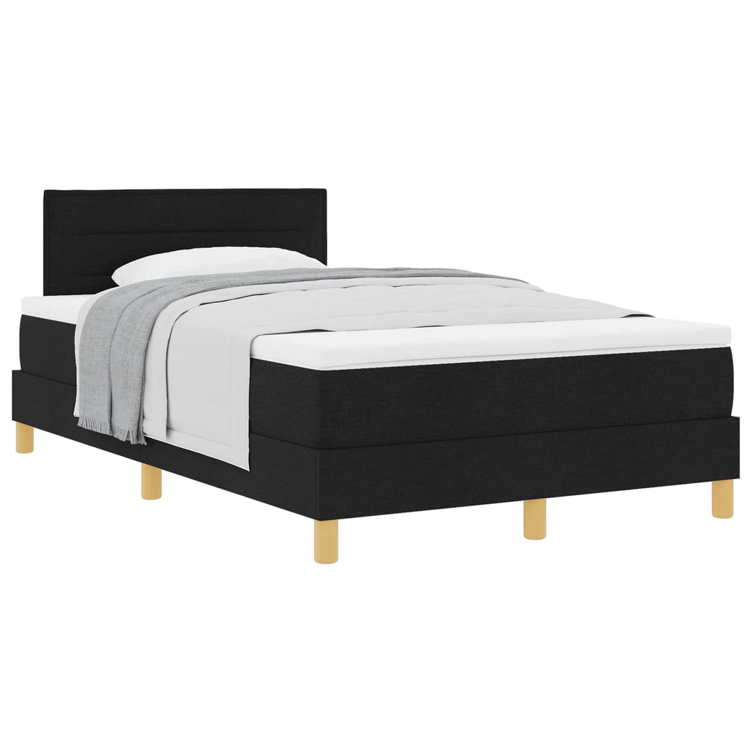 Box spring seng med pude med hovedgærde Sort 120 x 200 cm Stof