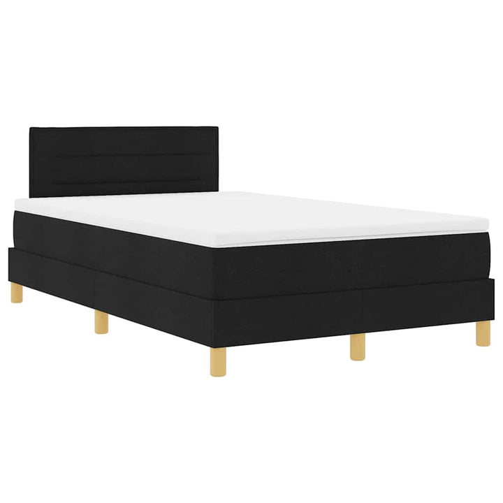 Box spring seng med pude med hovedgærde Sort 120 x 200 cm Stof