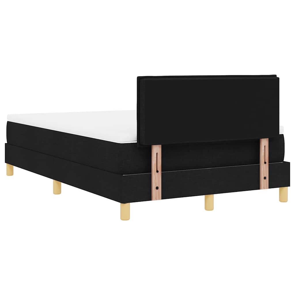 Box spring seng med pude med hovedgærde Sort 120 x 200 cm Stof