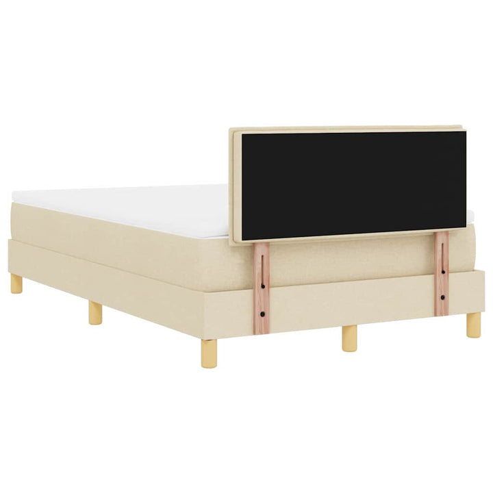 Box spring seng med pude med hovedgærde Creme 120 x 200 cm Stof