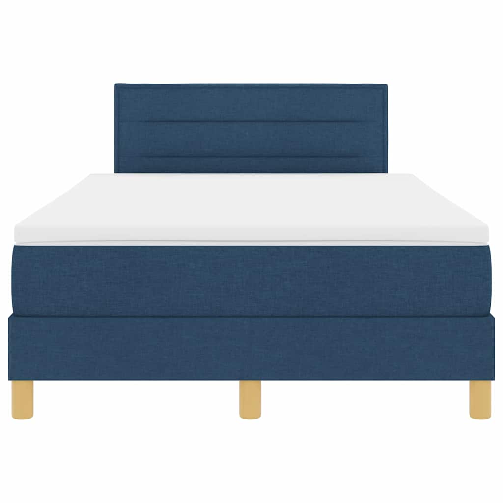 Box spring seng med pude med hovedgærde Blå 120 x 200 cm Stof