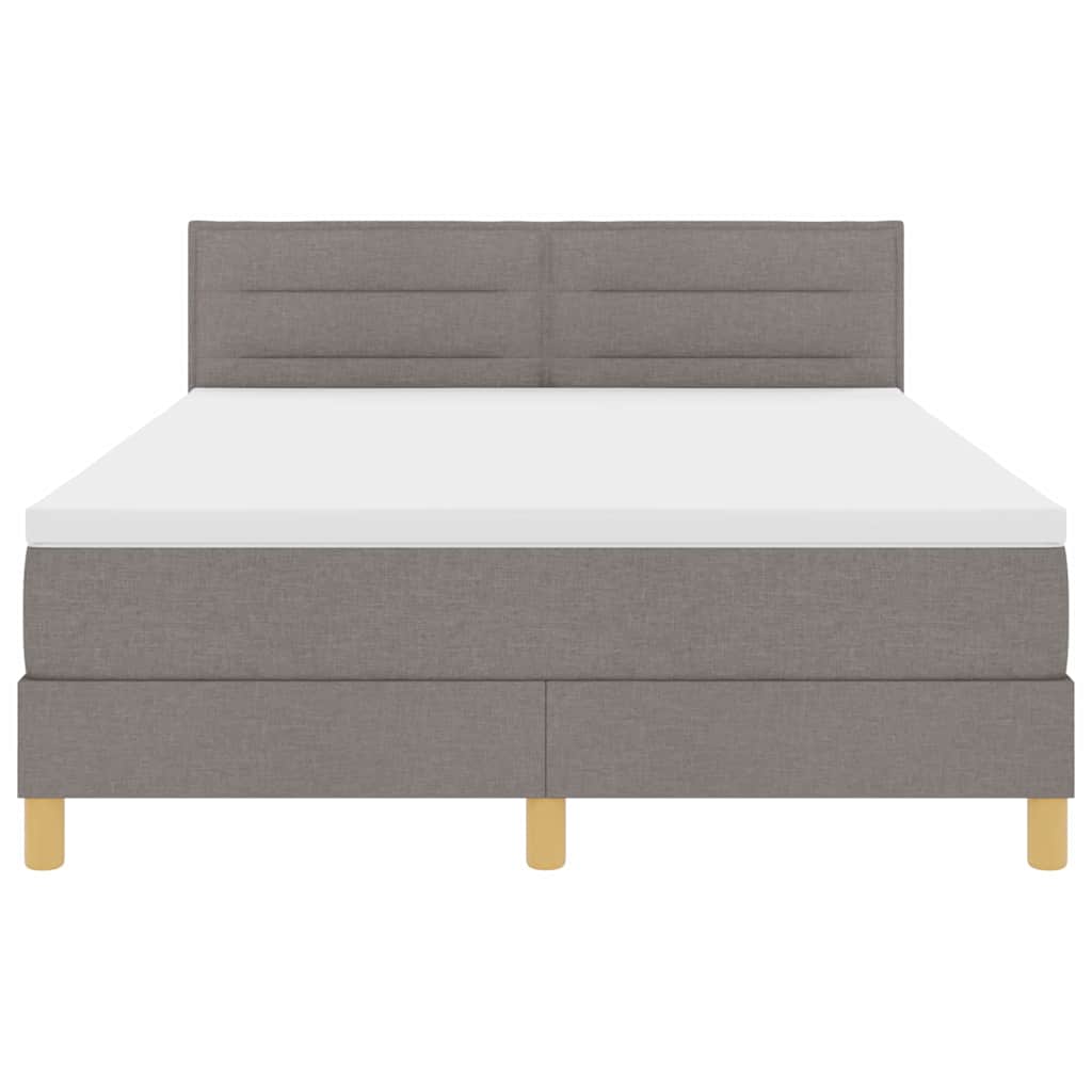 Box spring seng med pude Gråbrun 140 x 190 cm Stof