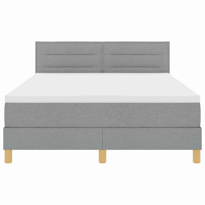 Box spring seng med pude Lysegrå 140 x 200 cm Stof