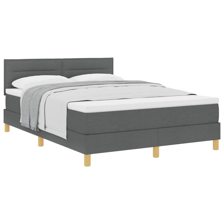 Box spring seng med pude Mørkegrå 140 x 200 cm Stof