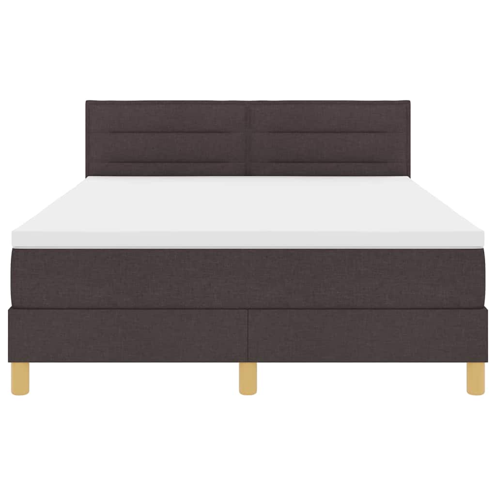 Box spring seng med pude Mørk Brun 140 x 200 cm Stof