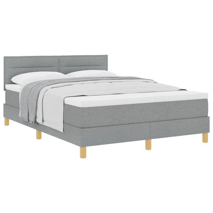 Box spring seng med pude Lysegrå 160 x 200 cm Stof
