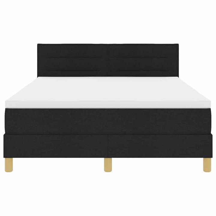 Box spring seng med pude med hovedgærde Sort 160 x 200 cm Stof
