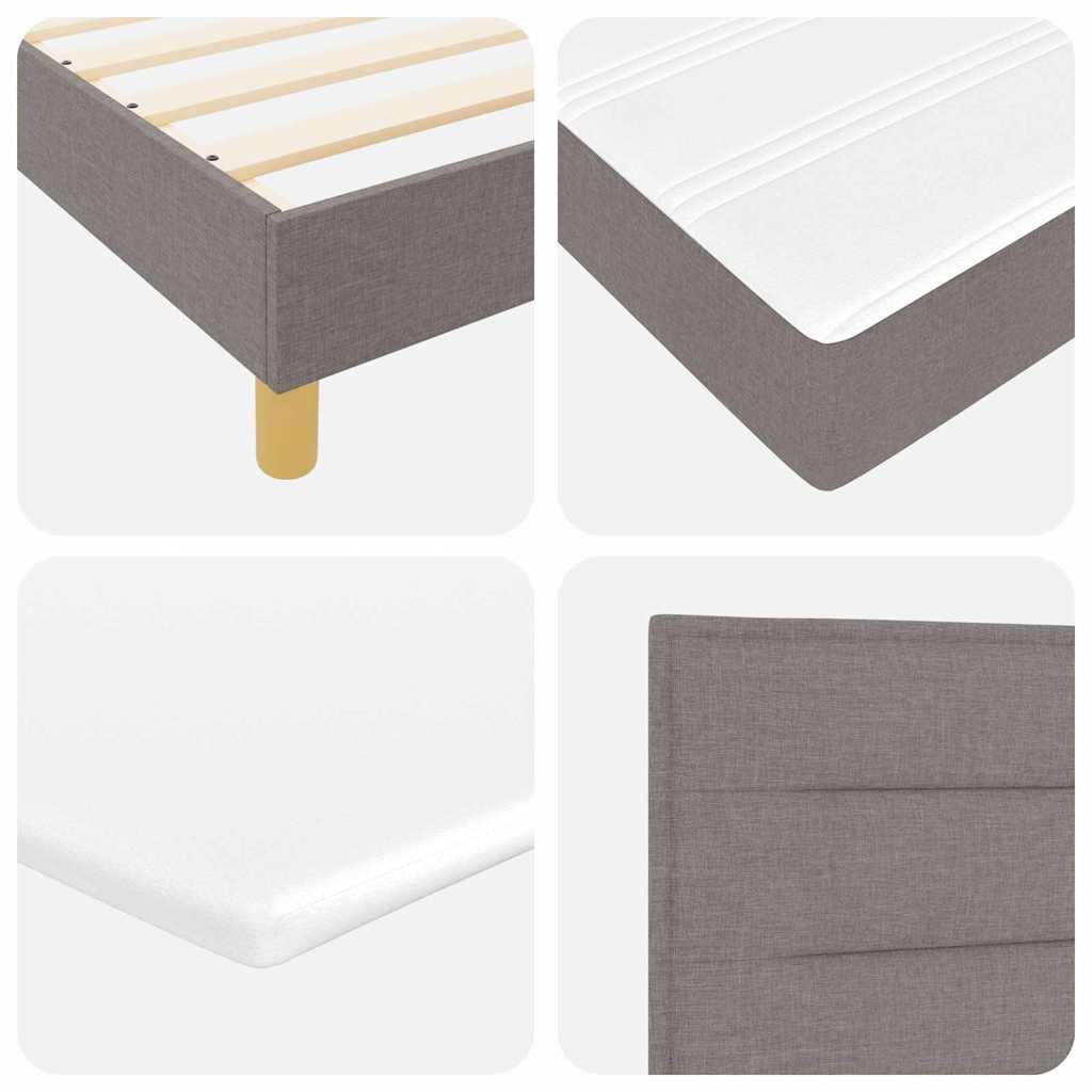 Box spring seng med pude Gråbrun 160 x 200 cm Stof