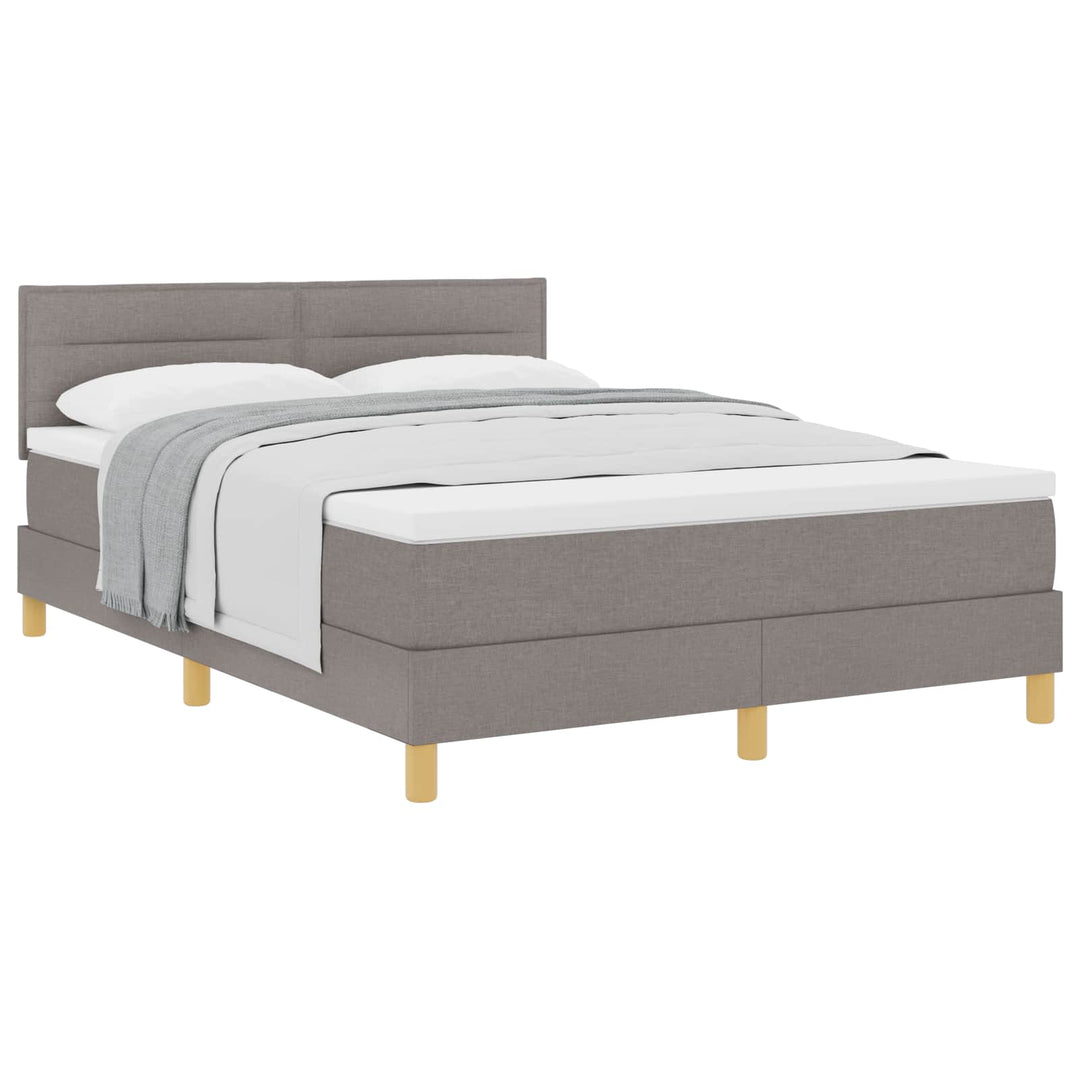 Box spring seng med pude Gråbrun 160 x 200 cm Stof