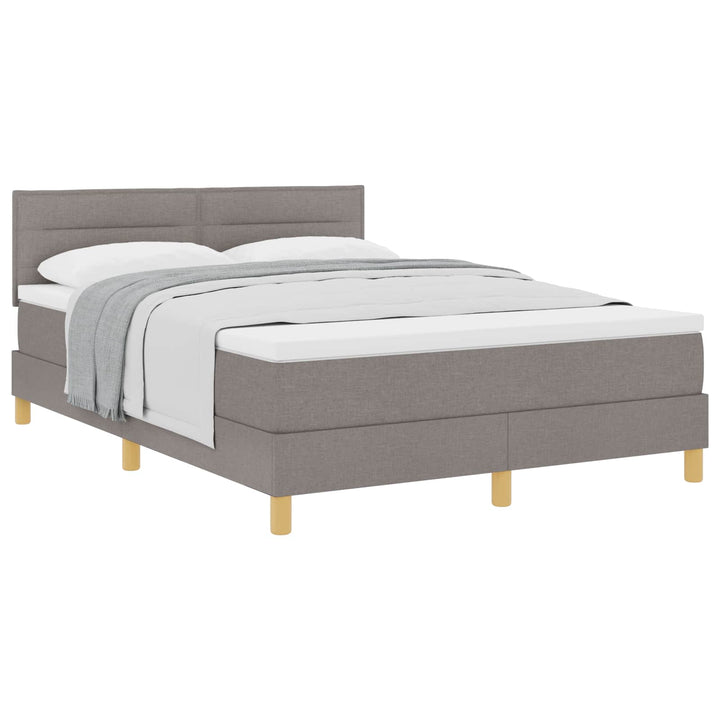 Box spring seng med pude Gråbrun 160 x 200 cm Stof