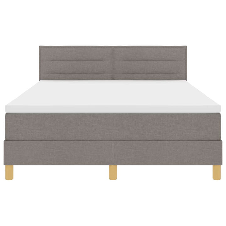 Box spring seng med pude Gråbrun 160 x 200 cm Stof