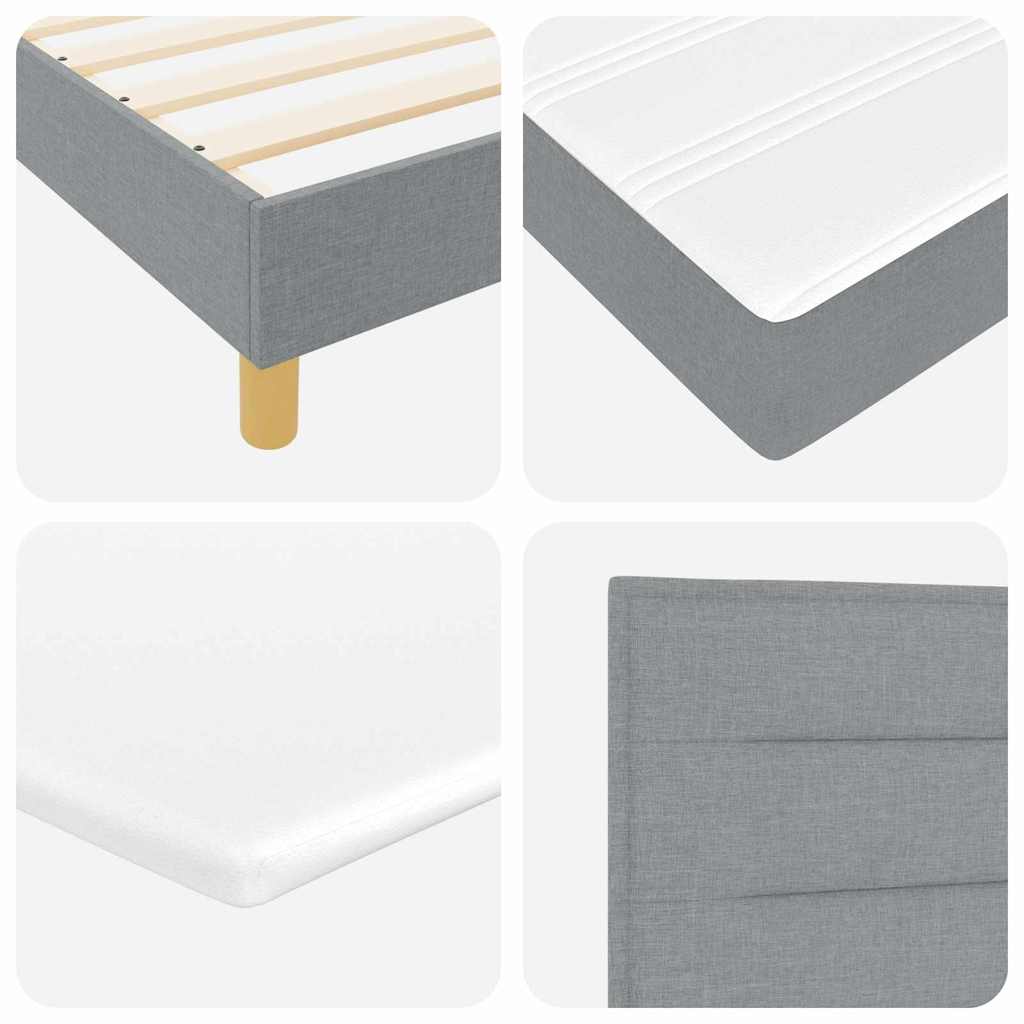 Box spring seng med pude Lysegrå 180 x 200 cm Stof