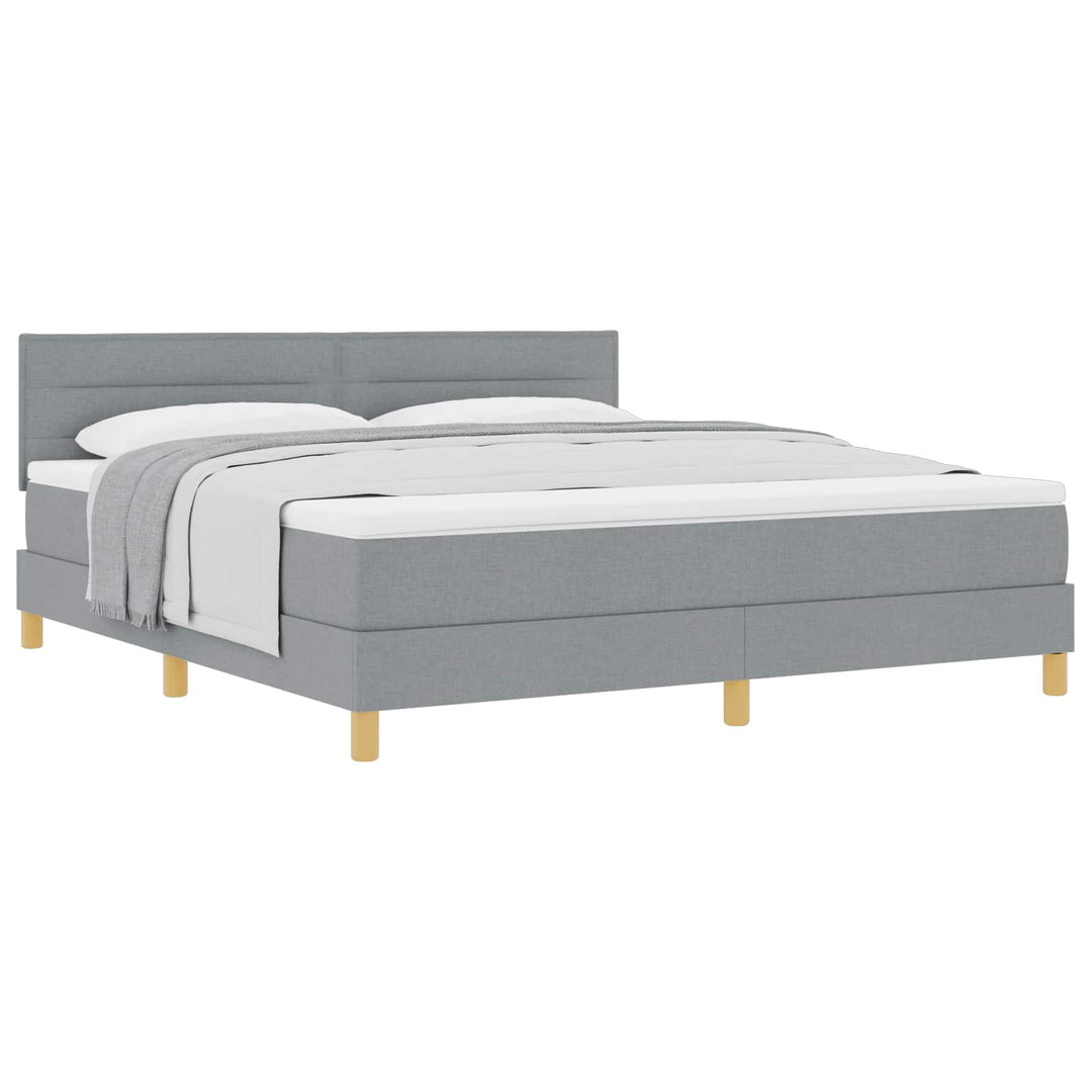 Box spring seng med pude Lysegrå 180 x 200 cm Stof