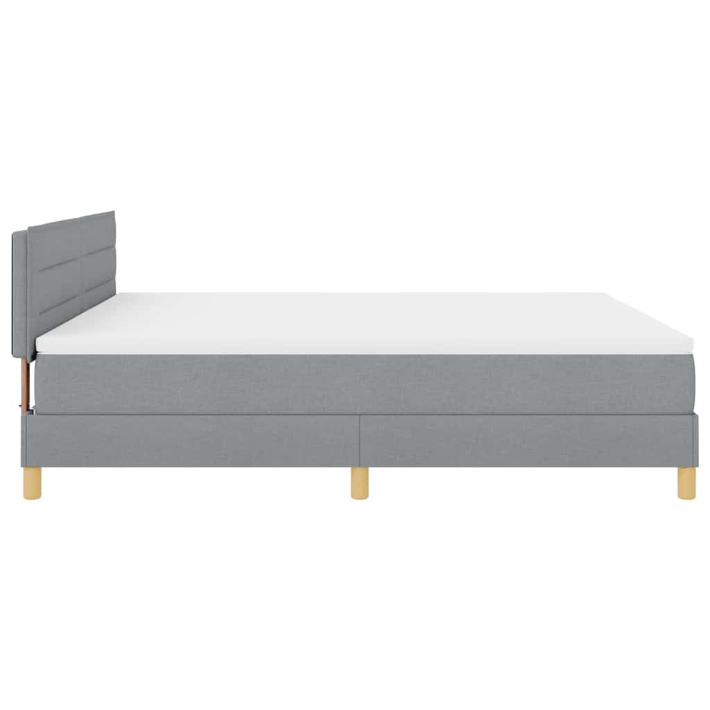 Box spring seng med pude Lysegrå 180 x 200 cm Stof