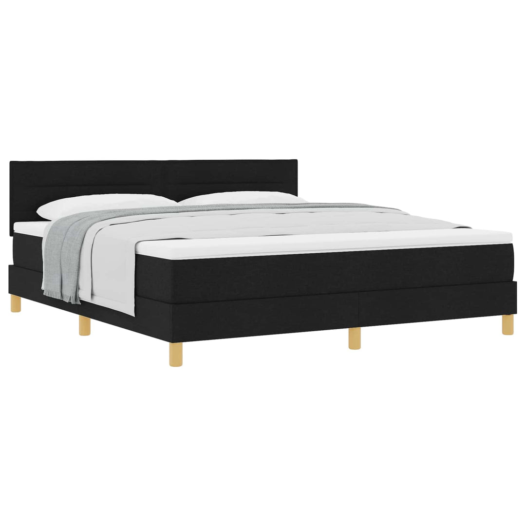 Box spring seng med pude med hovedgærde Sort 180 x 200 cm Stof