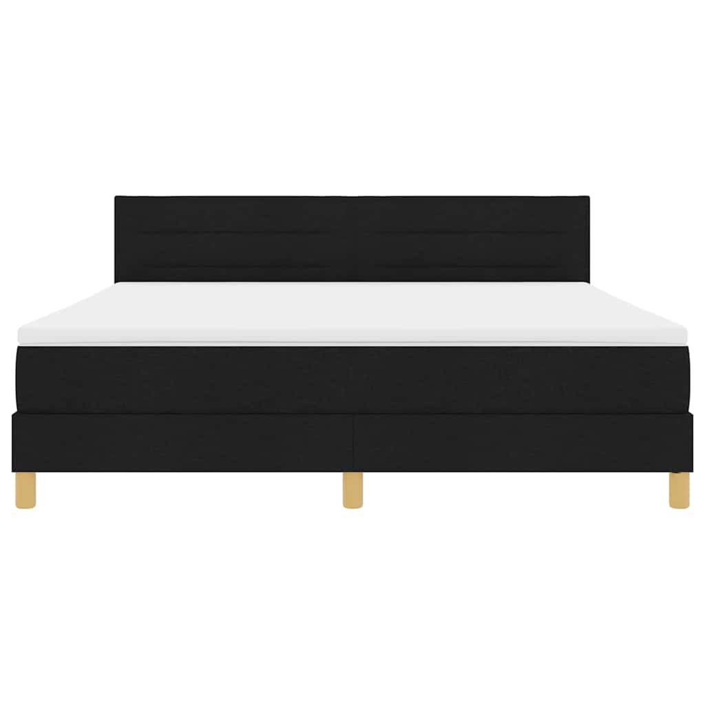 Box spring seng med pude med hovedgærde Sort 180 x 200 cm Stof