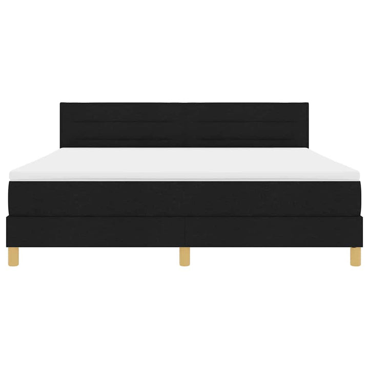 Box spring seng med pude med hovedgærde Sort 180 x 200 cm Stof
