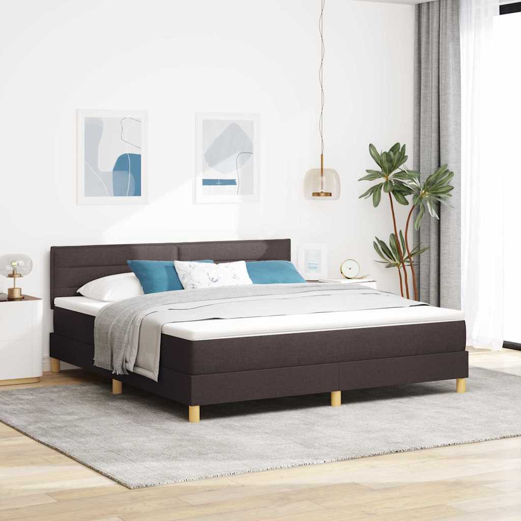 Box spring seng med pude Mørk Brun 180 x 200 cm Stof
