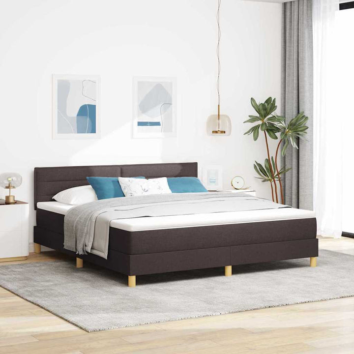 Box spring seng med pude Mørk Brun 180 x 200 cm Stof