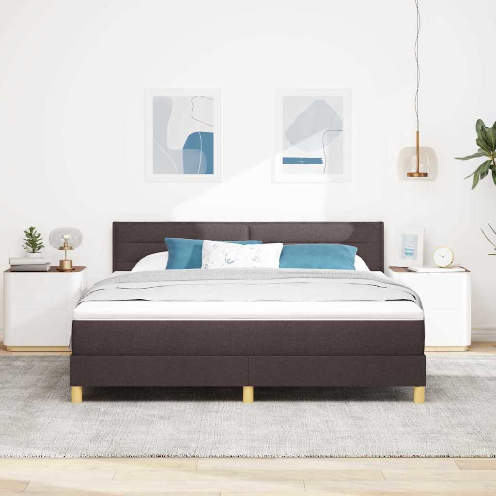 Box spring seng med pude Mørk Brun 180 x 200 cm Stof