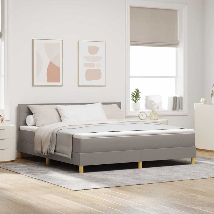 Box spring seng med pude Gråbrun 180 x 200 cm Stof