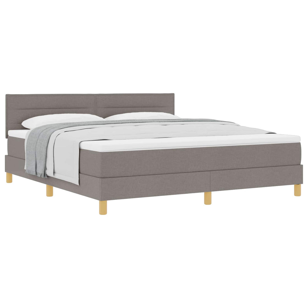 Box spring seng med pude Gråbrun 180 x 200 cm Stof