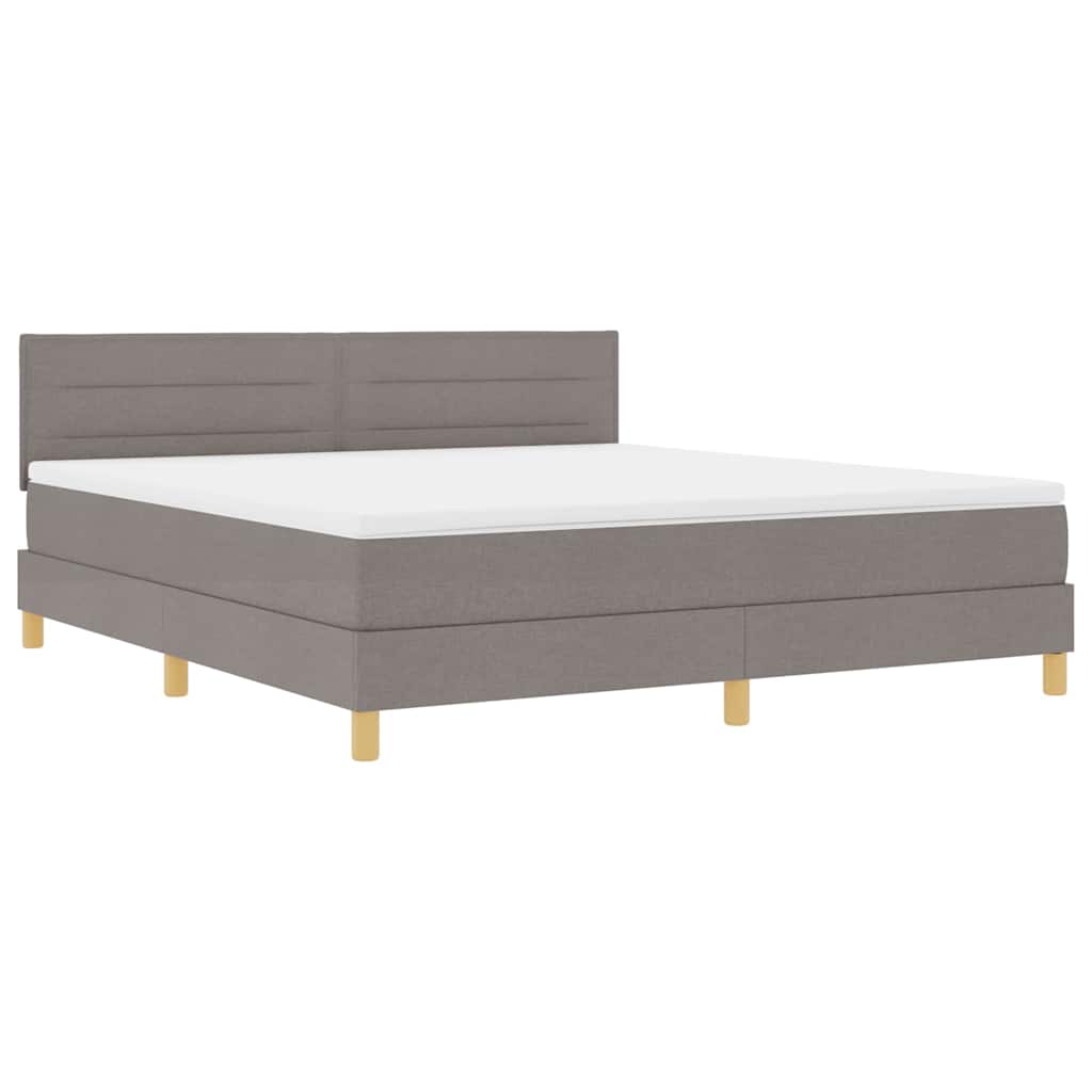 Box spring seng med pude Gråbrun 180 x 200 cm Stof