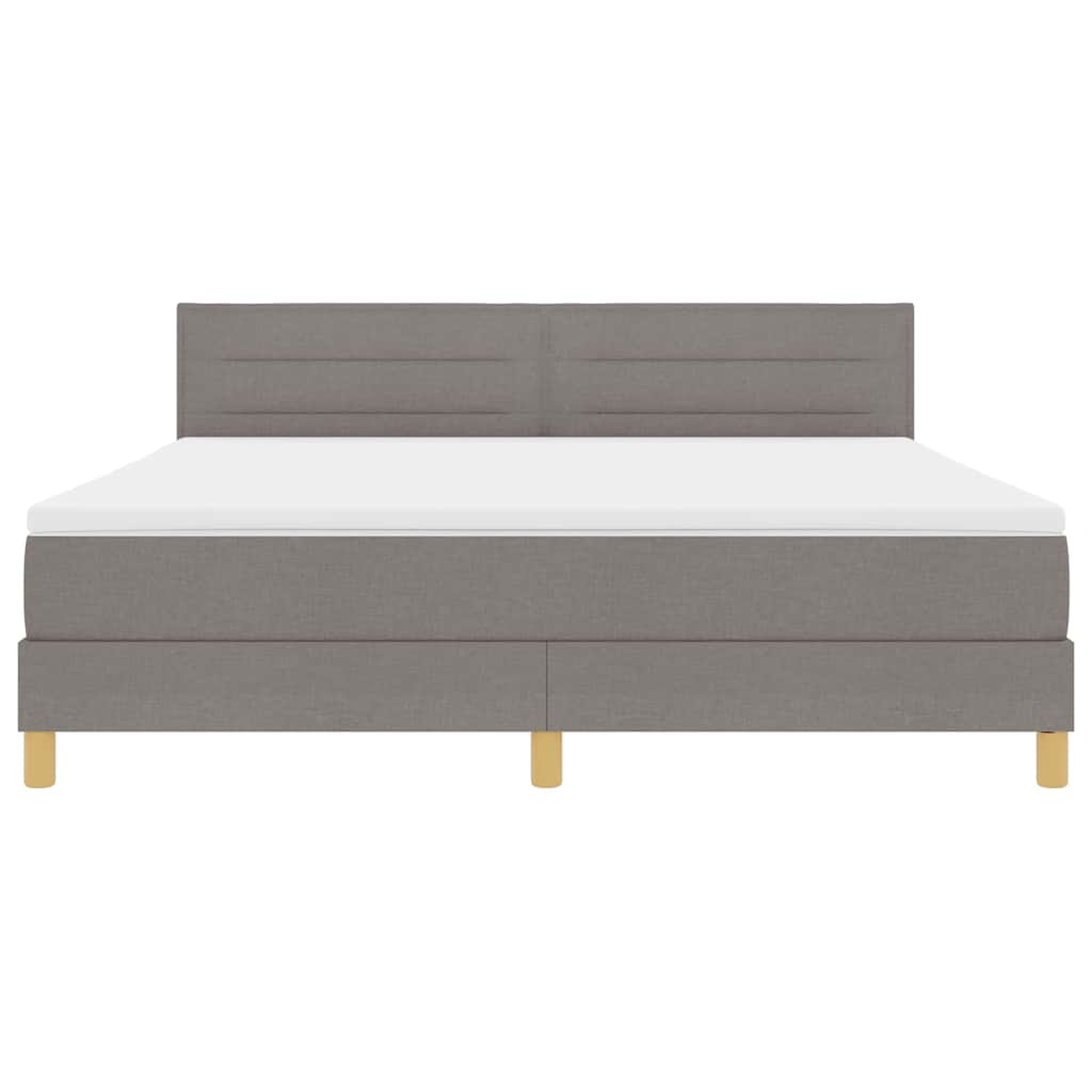 Box spring seng med pude Gråbrun 180 x 200 cm Stof