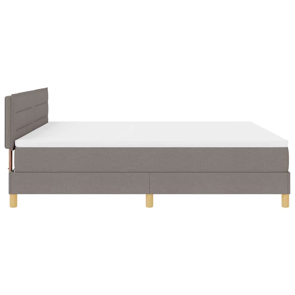 Box spring seng med pude Gråbrun 180 x 200 cm Stof