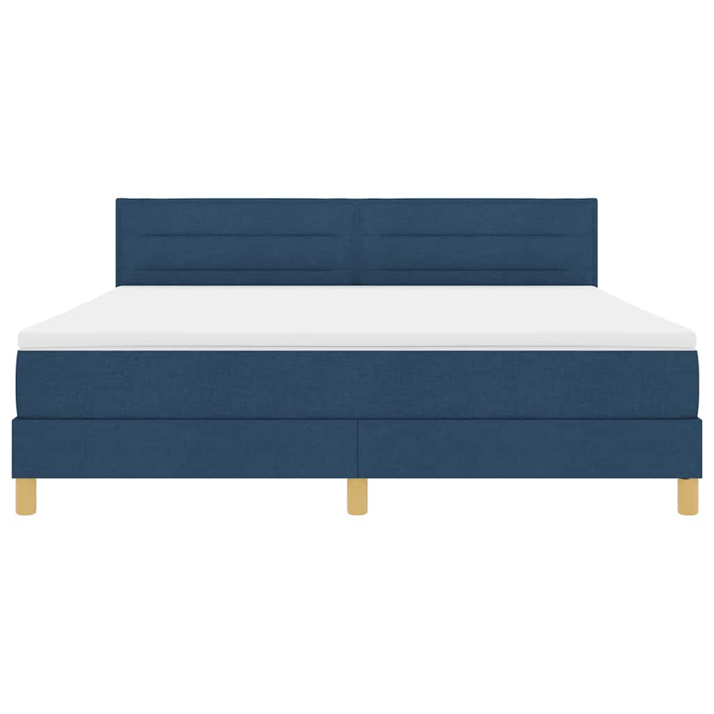 Box spring seng med pude med hovedgærde Blå 180 x 200 cm Stof