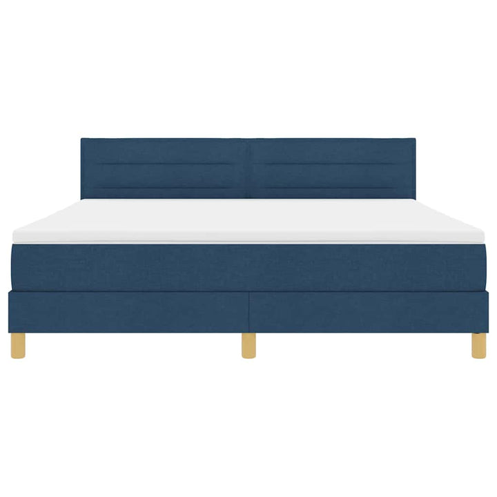 Box spring seng med pude med hovedgærde Blå 180 x 200 cm Stof